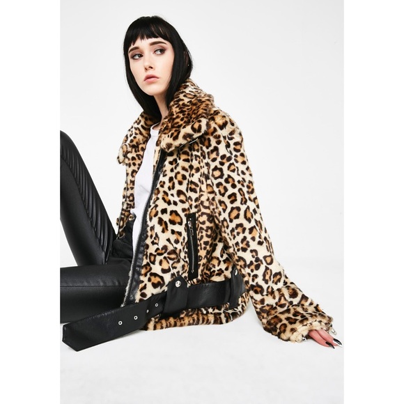 NWT Blank NYC Note To Self Faux Fur Biker Jacket - Picture 2 of 7